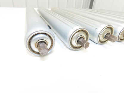 1.9"x 16"BF Gravity Conveyor Roller 7/16" Hex Axle Galvanized  Lot of 9