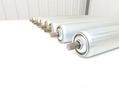 1.9"x 16"BF Gravity Conveyor Roller 7/16" Hex Axle Galvanized  Lot of 9