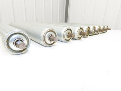 1.9"x 16"BF Gravity Conveyor Roller 7/16" Hex Axle Galvanized  Lot of 9