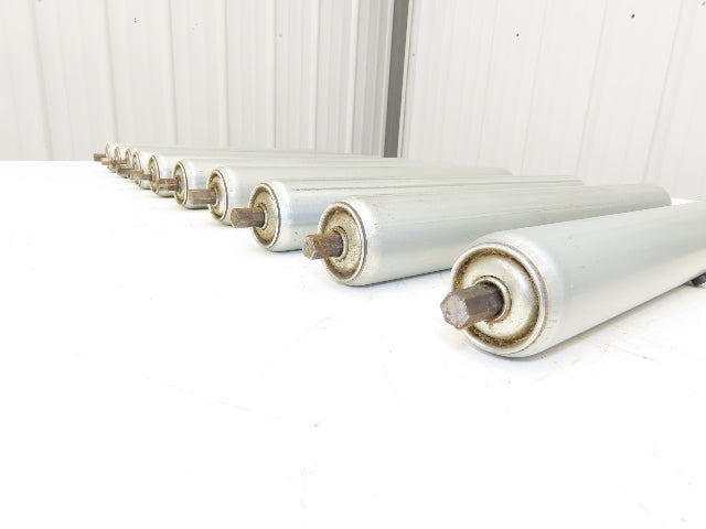 1.9"x 16"BF Gravity Conveyor Roller 7/16" Hex Axle Galvanized  Lot of 10