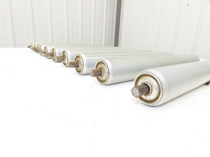 1.9"x 16"BF Gravity Conveyor Roller 7/16" Hex Axle Galvanized  Lot of 10