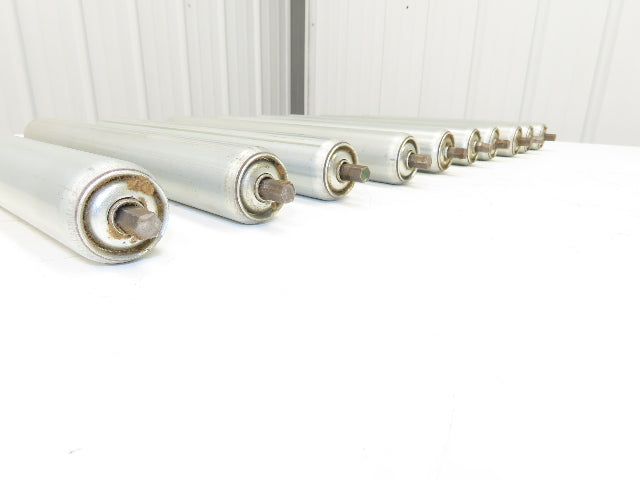 1.9"x 16"BF Gravity Conveyor Roller 7/16" Hex Axle Galvanized  Lot of 10