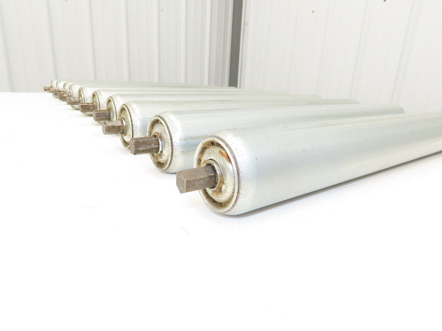 1.9"x 16"BF Gravity Conveyor Roller 7/16" Hex Axle Galvanized  Lot of 10