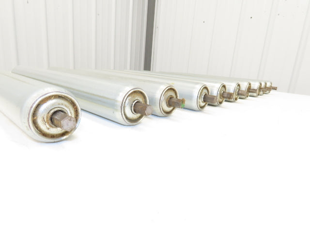1.9"x 16"BF Gravity Conveyor Roller 7/16" Hex Axle Galvanized  Lot of 10