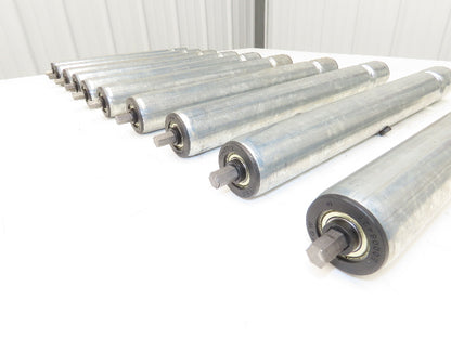 TGW E0006427 1.9"x 16"BF Gravity Conveyor Roller Grooved 7/16"Hex  Lot of 10