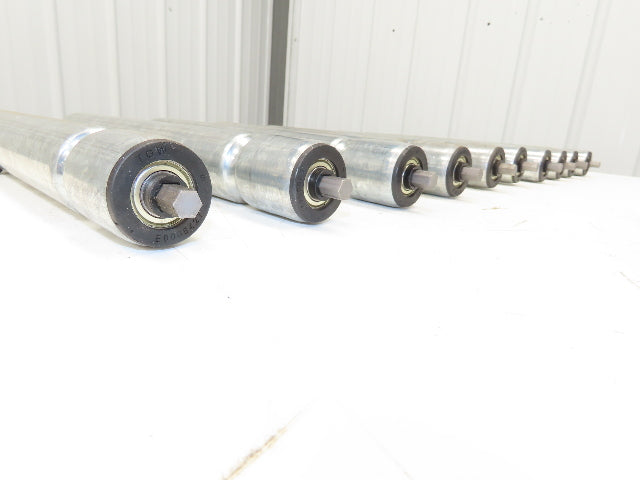 TGW E0006427 1.9"x 16"BF Gravity Conveyor Roller Grooved 7/16"Hex  Lot of 10