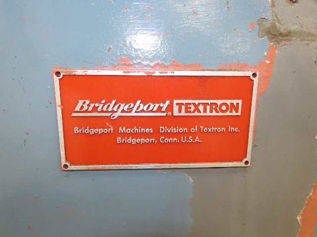 Bridgeport Textron Knee Mill Milling Machine 9x42" Bed 2Hp 240/480V 3Ph Manual