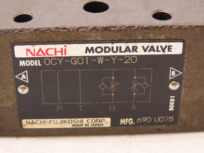 Nachi OCP-G01-W1-21 Hydraulic Check Valve & Flow Control Valve 3 Each Lot of 6
