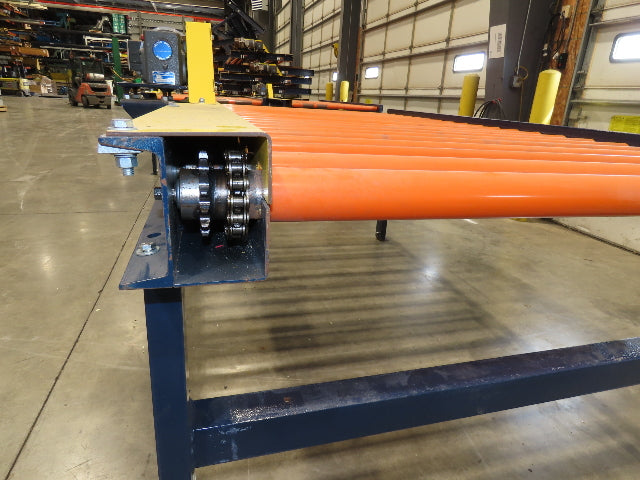 55"x 8' 4" Chain Drive Roller Conveyor 48"BF 1.9" Urethane Roller 460V 3PH 45fpm