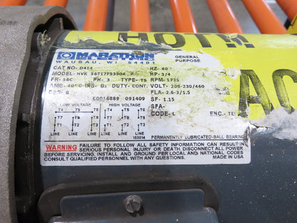55"x 8' 4" Chain Drive Roller Conveyor 48"BF 1.9" Urethane Roller 460V 3PH 45fpm