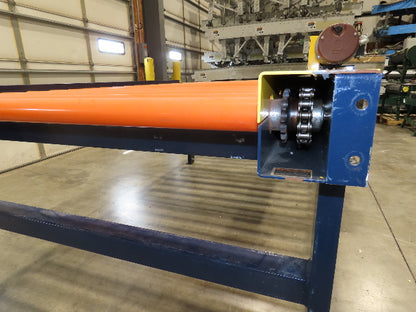 55"x 8' 4" Chain Drive Roller Conveyor 48"BF 1.9" Urethane Roller 460V 3PH 45fpm