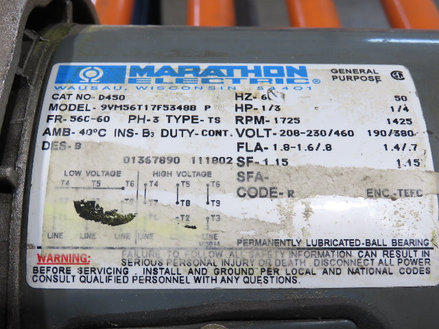 55"W x 48"L Chain Drive Roller Conveyor 48"BF 1.9" Urethane Roller 460V 3PH