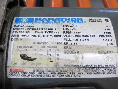 55"W x 48"L Chain Drive Roller Conveyor 48"BF 1.9" Urethane Roller 460V 3PH