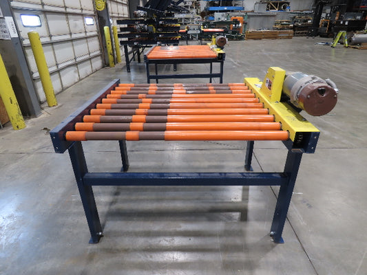 55"W x 48"L Chain Drive Roller Conveyor 48"BF 1.9" Urethane Roller 460V 3PH