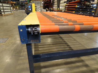 55"x 10' Chain Drive Roller Conveyor 48"BF 1.9" Urethane Roller 460V 3PH 45fpm