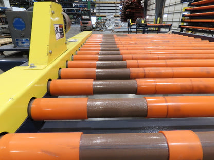 55"x 10' Chain Drive Roller Conveyor 48"BF 1.9" Urethane Roller 460V 3PH 45fpm