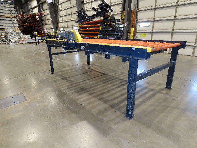 55"x 10' Chain Drive Roller Conveyor 48"BF 1.9" Urethane Roller 460V 3PH 45fpm