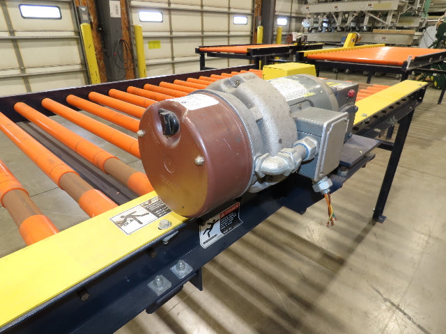 55"x 10' Chain Drive Roller Conveyor 48"BF 1.9" Urethane Roller 460V 3PH 45fpm