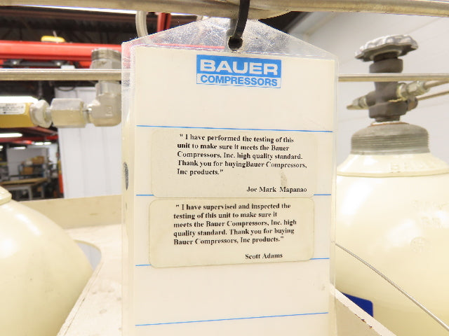 Bauer High Pressure Air Receiver Tank 180L 465 Bar 6744 PSI CO2 ASME Cylinder x4