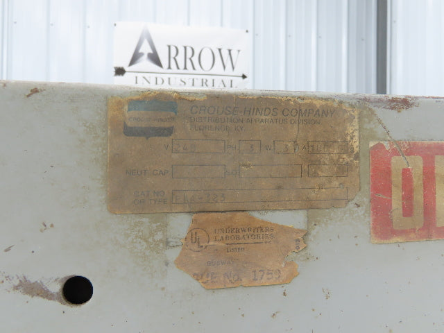 Crouse Hinds Co Fusible Busway Disconnect Switch Bus Plug 100A 240VAC 3PH 3W