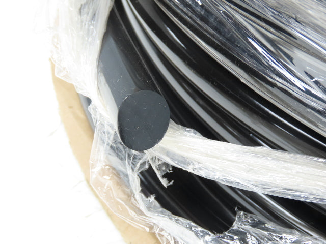 3/4" Dia 19mm Solid Black Smooth Round Urethane Belt 100' Roll