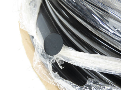 3/4" Dia 19mm Solid Black Smooth Round Urethane Belt 100' Roll
