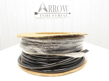 3/4" Dia 19mm Solid Black Smooth Round Urethane Belt 100' Roll
