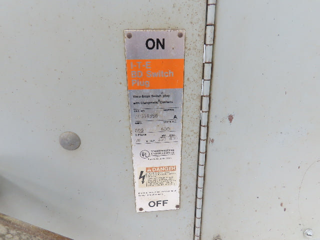 ITE BOS14356 Busway Fusible Disconnect Switch Plug 3-Pole 150Hp 600A 600V 3Ph