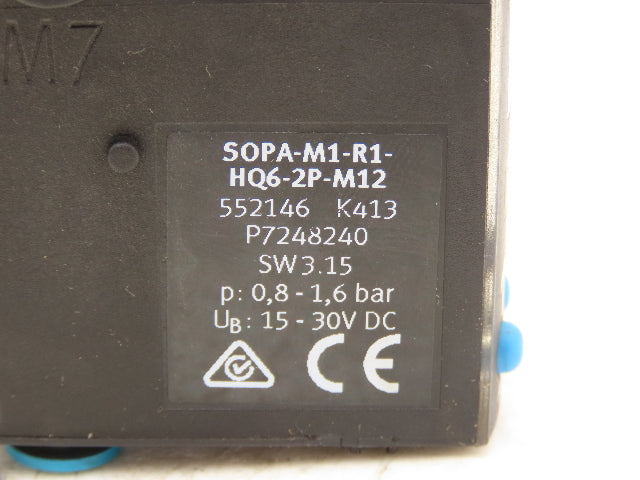 Festo SOPA-M1-R1-HQ6-2P-M12 Air Gap Sensor 20-200 Micron 0.8-1.6 Bar 5-Pin M12