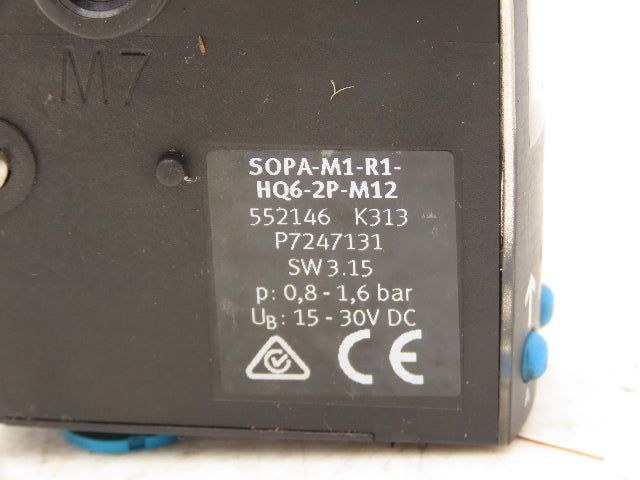 Festo SOPA-M1-R1-HQ6-2P-M12 Air Gap Sensor 0.8-1.6 Bar 20-200 Micron 5-Pin M12