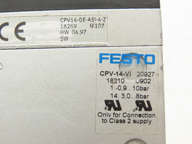 Festo CPV14-GE-ASI-4-Z Pneumatic Air 4 Valve Manifold Interface Block 6578