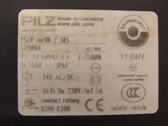 Pilz PSEN me1M /1AS Mechanical Safety Guard Switch 24VAC/DC Right Hand Key Entry