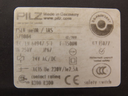 Pilz PSEN me1M /1AS Mechanical Safety Guard Switch 24VAC/DC Right Hand Key Entry