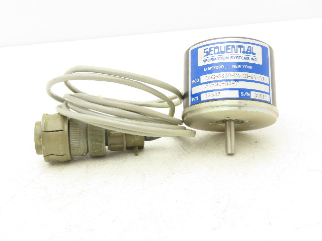 Sequential 25G-3600-IZ-E1-5V-H1-F1-D1-B1-T Rotary Encoder 5-24VDC 1/4" Shaft