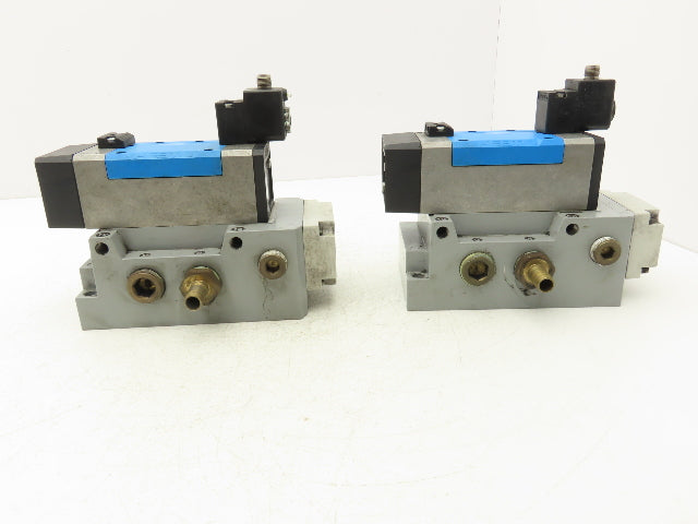 Festo MDH-5/2-D-3-FR-M12-C Pneumatic Solenoid Valve 5/2 Way W Manifold Lot of 2
