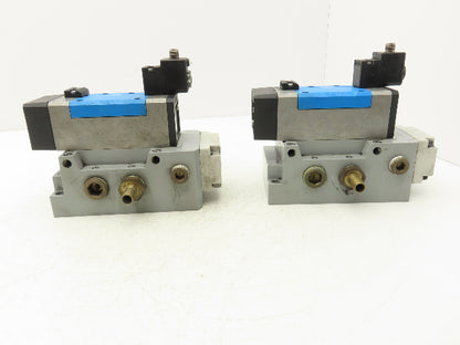 Festo MDH-5/2-D-3-FR-M12-C Pneumatic Solenoid Valve 5/2 Way W Manifold Lot of 2