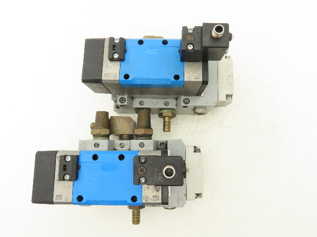 Festo MDH-5/2-D-3-FR-M12-C Pneumatic Solenoid Valve 5/2 Way W Manifold Lot of 2