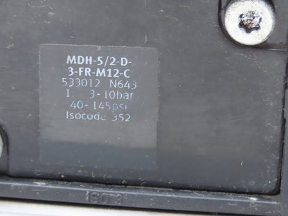 Festo MDH-5/2-D-3-FR-M12-C Pneumatic Solenoid Valve 5/2 Way W Manifold Lot of 2