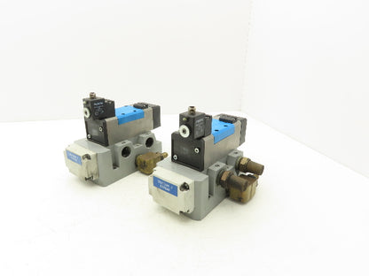 Festo MDH-5/2-D-3-FR-M12-C Pneumatic Solenoid Valve 5/2 Way W Manifold Lot of 2