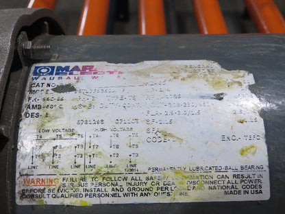 81"W x 4'L Chain Drive Roller Conveyor 74"BF 1.9" Urethane Roller .75Hp 460V 3PH