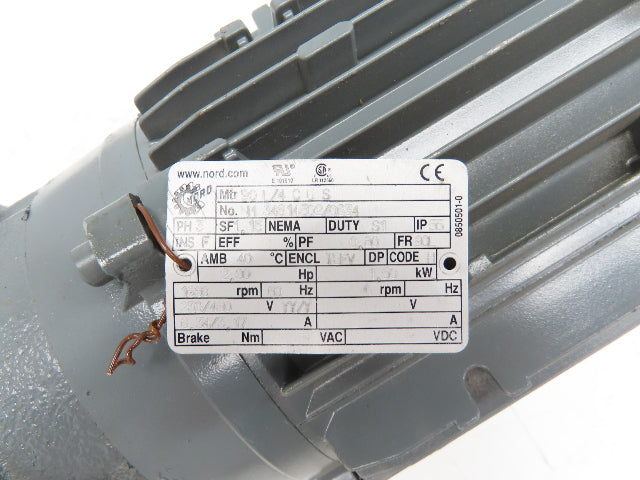 Nord SK 272 VL-90 L/4 CUS Inline Gearmotor 3.51 Ratio 474 RPM 2Hp 230/460V 3PH