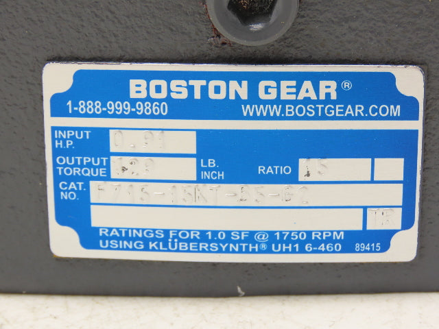Boston Gear F715-15KT-B5-G2 700 Series Worm Gearbox 15:1 Speed Reducer 56C Face