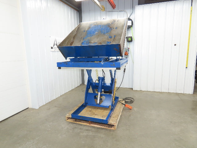 Vestil Hydraulic Lift Table End Tilt 2000lb 48"x48" Top 45° Tilt 36" Travel 460v