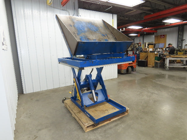 Vestil Hydraulic Lift Table End Tilt 2000lb 48"x48" Top 45° Tilt 36" Travel 460v