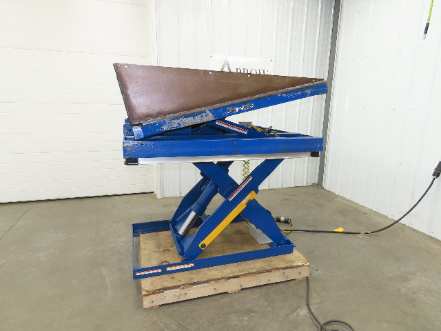 Vestil Hydraulic Lift Table End Tilt 2000lb 48"x48" Top 45° Tilt 36" Travel 460v