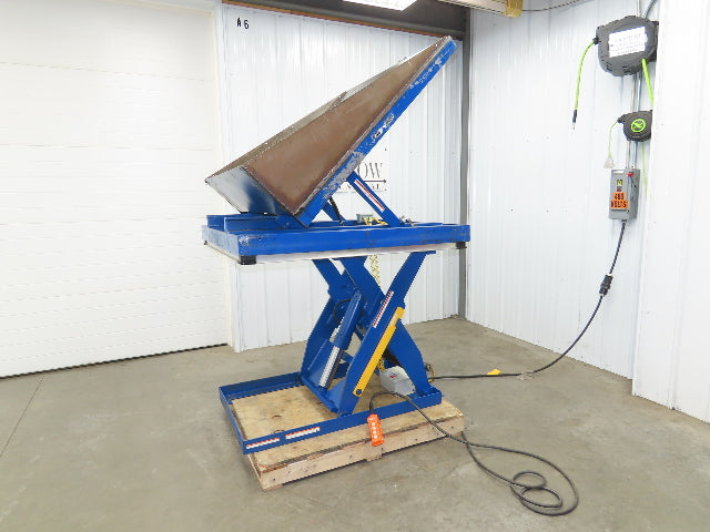 Vestil Hydraulic Lift Table End Tilt 2000lb 48"x48" Top 45° Tilt 36" Travel 460v