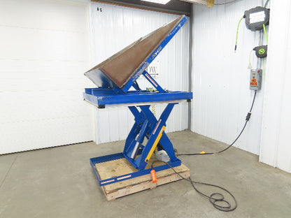 Vestil Hydraulic Lift Table End Tilt 2000lb 48"x48" Top 45° Tilt 36" Travel 460v