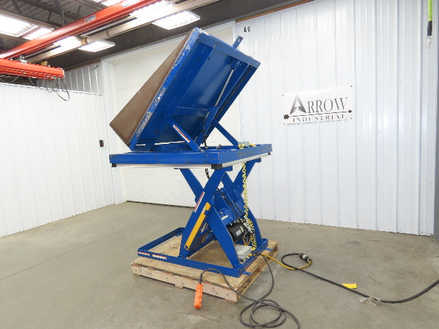 Vestil Hydraulic Lift Table End Tilt 2000lb 48"x48" Top 45° Tilt 36" Travel 460v