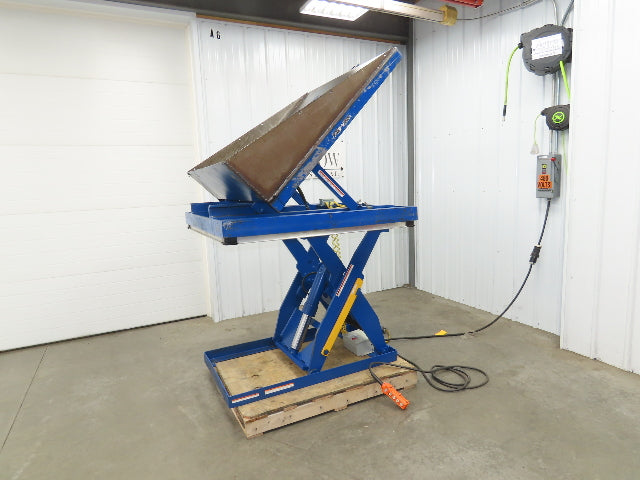 Vestil Hydraulic Lift Table End Tilt 2000lb 48"x48" Top 45° Tilt 36" Travel 460v