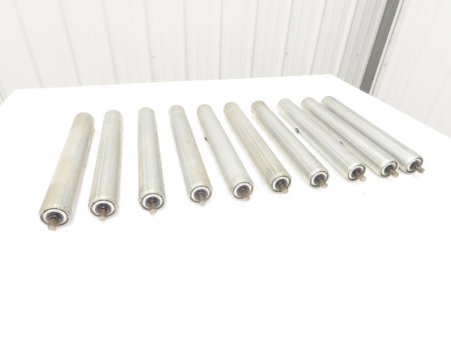 1.9" Dia 15"BF Gravity Conveyor Roller 7/16" Hex Axle Galvanized  Lot of 10